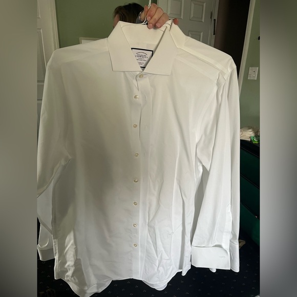 White mens french cuff shirts - Picture 2 of 4